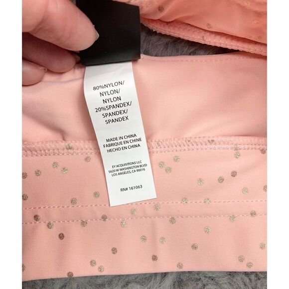 Electric yoga together bra and together leggings in blush and gold foil dot - Picture 8 of 13